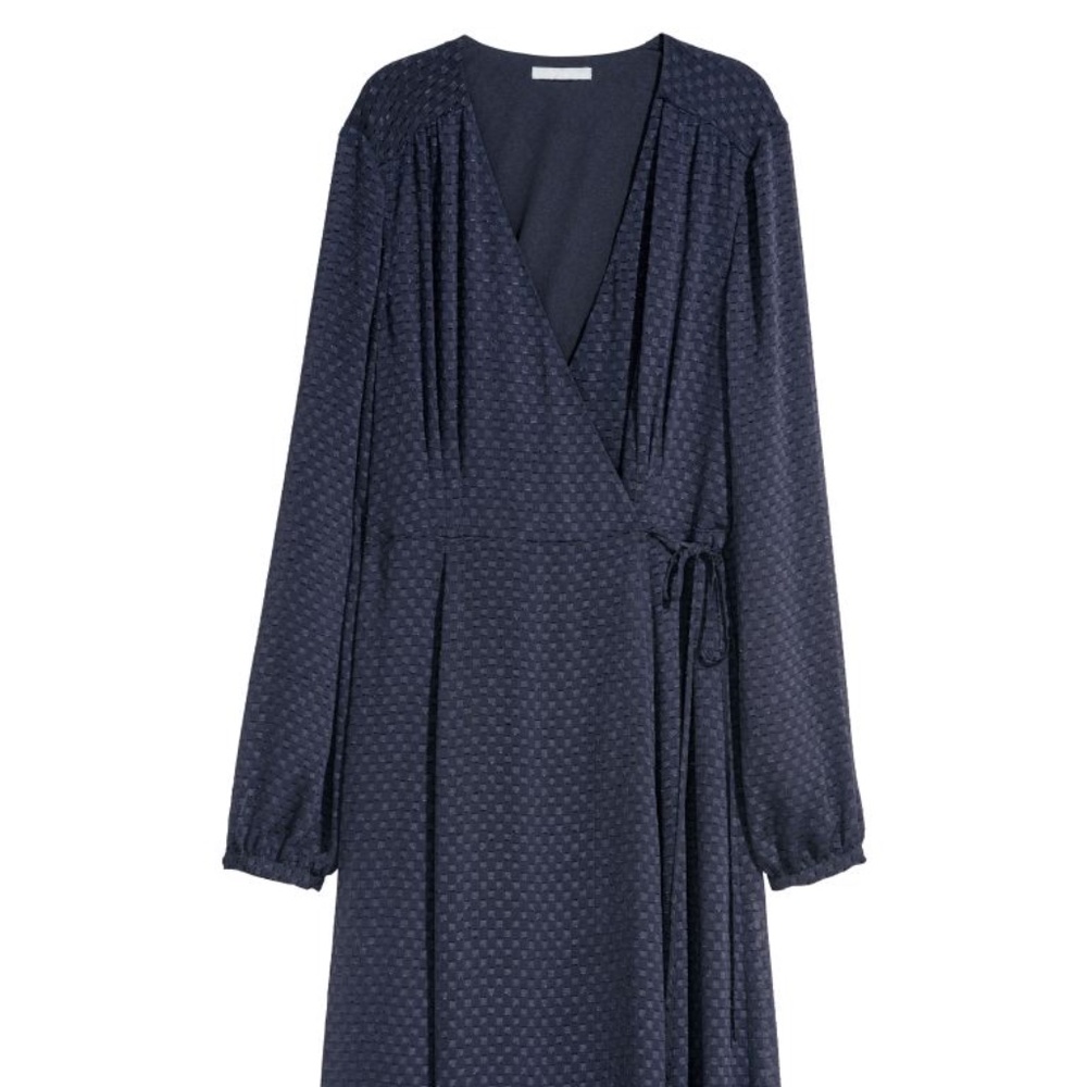 Textured Wrap Midi Dress